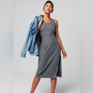 Fabletics Gray Cloud Jersey Midi Dress
